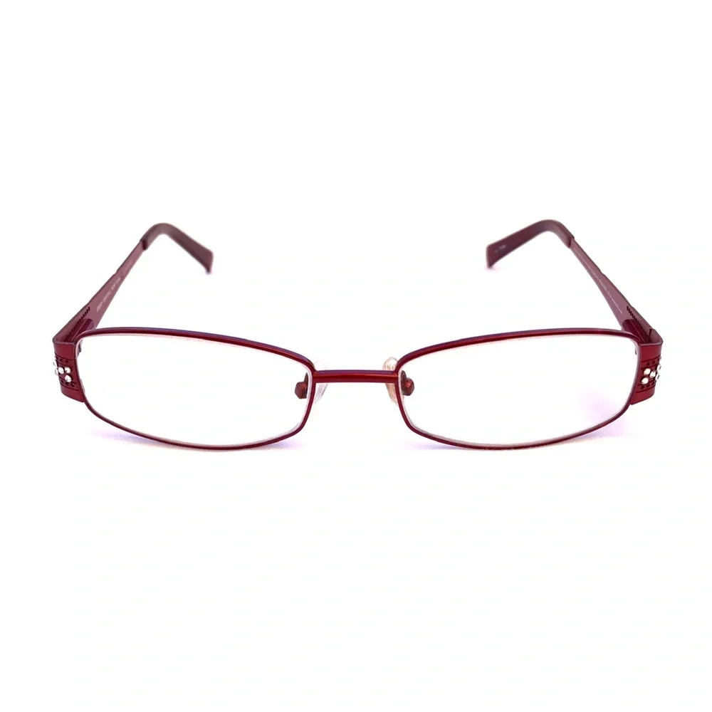 Jimmy Crystal New York Red with Swarovski Crystals Glamorous Eyeglasses